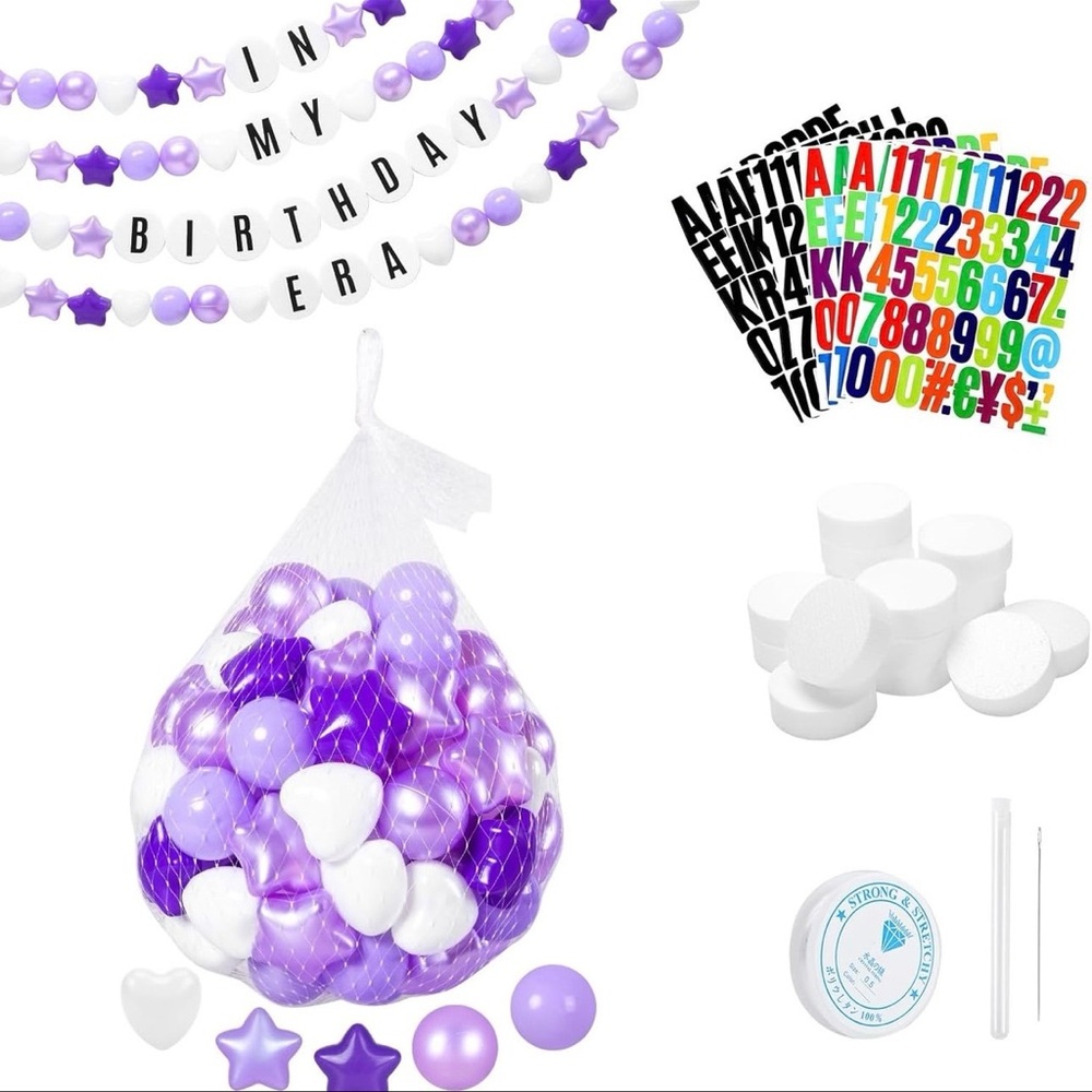 NWT Purple & White Swiftie Birthday Decoration Set‎